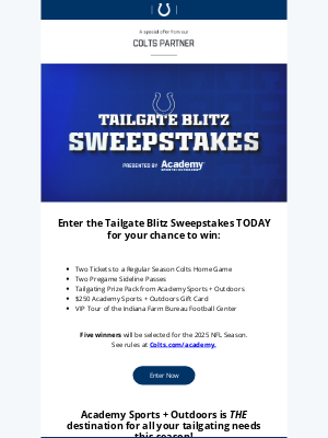 Indianapolis Colts - Win 2025 Colts Tickets & More!
