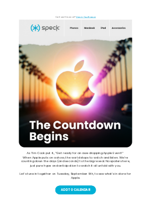 Speck Products - ⏰ Apple's Main Event is almost here