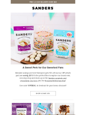 Sanders Candy - ✅ Subscriber perk: 20% off, just for you