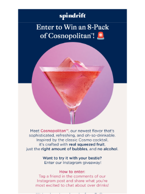 Spindrift - 🚨 Enter to Win an 8-Pack of Cosnopolitan™!