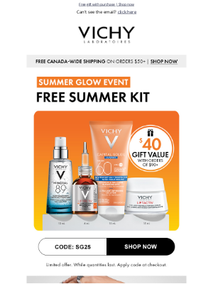 Vichy(Canada) - Your summer glow is waiting for you... ✨ Get a FREE GIFT!