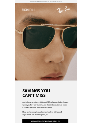 Ray-Ban - Deals Still On: Save on Lenses