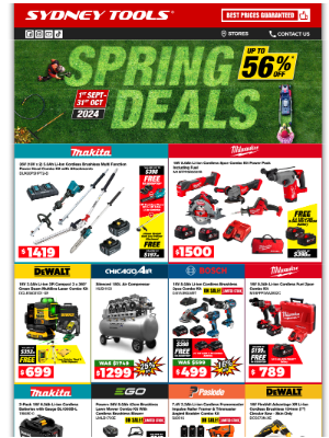 Sydney Tools (Australia) - Spring Tools Refresh: Unbeatable Deals Available Now! 🛠️ Shop In-Store Or Online Today.