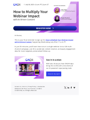 On3 Recruits - ⏰ Last chance: Turn one webinar into a full campaign