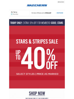 SKECHERS - Firework Flash Sale! Don't Miss an Extra 10% Off