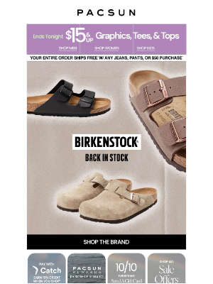 PacSun - BACK IN STOCK: Birkenstock Clogs & Sandals