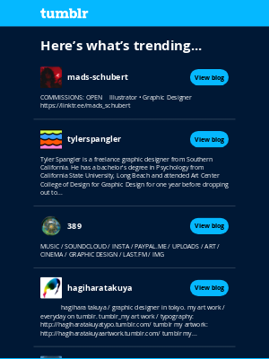 Tumblr - These blogs? You'll like 5 of them.