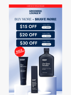 Grooming Lounge - Procrastinators Win: Handsome Deal Extended
