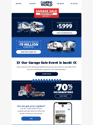 Camping World - Clearance RVs starting at $5,999
