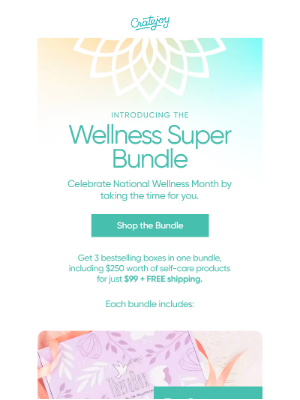 Cratejoy - Super Bundle! 3 Wellness Boxes up to $250 Value + FREE Shipping