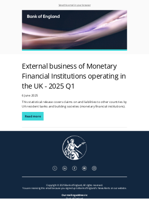 Bank of England - External business of Monetary Financial Institutions operating in the UK - 2025 Q1