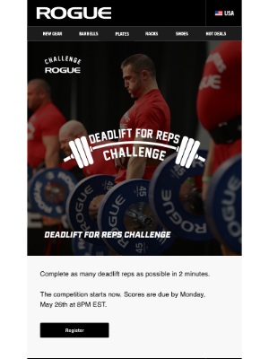 Rogue Fitness - The Deadlift for Reps Challenge Starts Now - Register & Submit Your Score