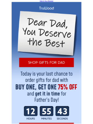 TruWood - Hey still need a gift for Dad?