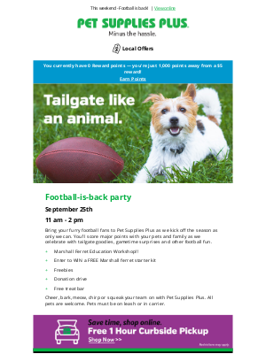 Pet Supplies Plus - Don't forget to join us for a football tailgate PAW-ty this weekend! 🏈