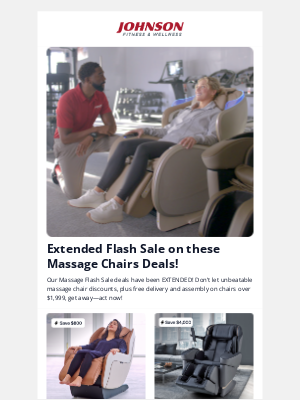 Johnson Fitness - Don’t Miss Extended Massage Chair Deals!