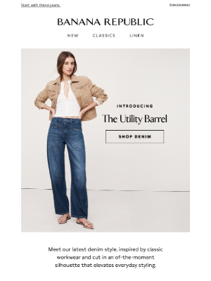 Banana Republic USA - Introducing: The Utility Barrel Jean