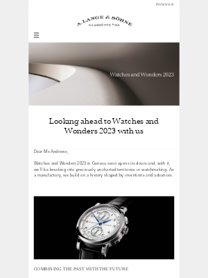 A. Lange & Söhne - Follow us into uncharted territories