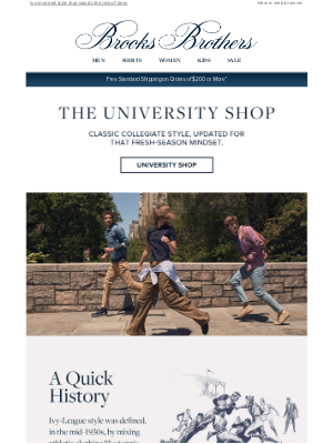 Brooks Brothers - The University Shop: a quick history
