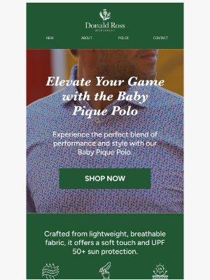Donald Ross Sportswear - Discover the Comfort of the Baby Pique Polo