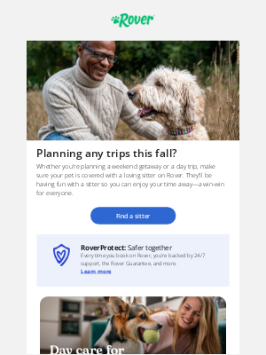 Rover.com - Need fall pet care for your pet?