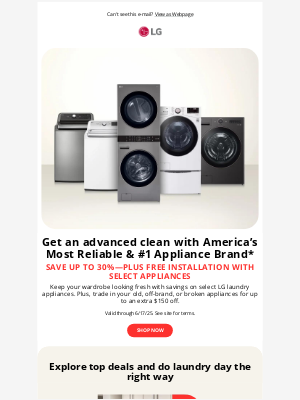 LG Electronics - Save up to 30% on select LG laundry appliances