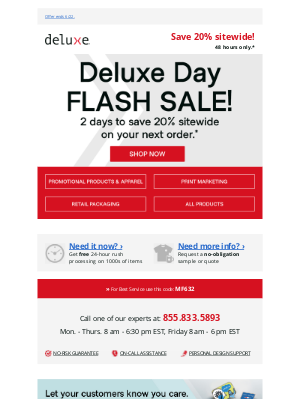 inkhead.com - 20% off sitewide Deluxe Day Flash Sale starts NOW!