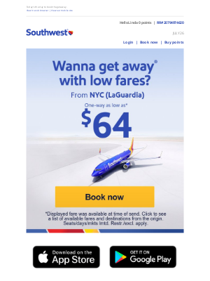 Southwest Airlines - Low fares from the New York Area. We've got 'em.