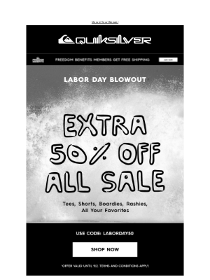 Labor Day Extra 50% Off Sale Starts Now!
