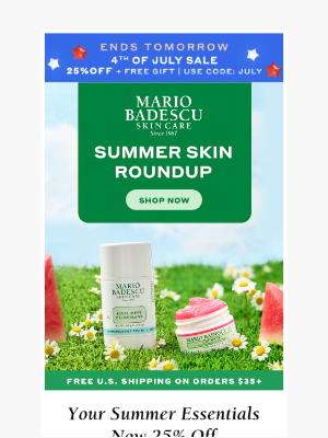 Mario Badescu Skin Care - Hot Days, Hotter Deals: 25% Off + FREE Gift