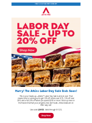Atkins - Time’s Almost Up—Save Up to 20% on Atkins