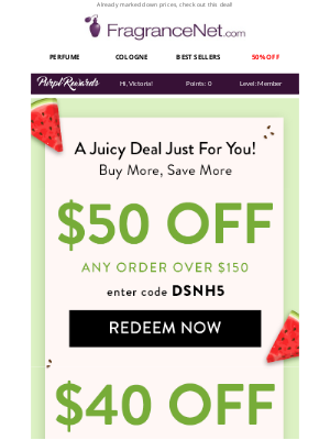 FragranceNet - victoria, take $50* OFF sitewide!