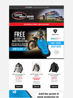 GP Bikes - 🚨 Last Chance: Free Rev’It Back Protector!