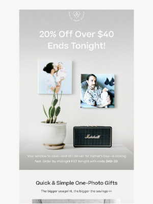 📣 Final Day for Father’s Day— 20% off gifts ends at midnight!🚶