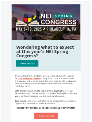 Neuroscience Education Institute - Your first look at the Spring Congress Agenda!