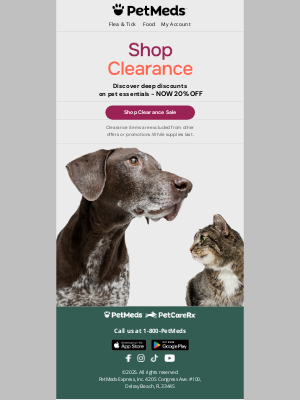 1800PetMeds - 🚨 NEW! 20% Off Clearance Sale Starts Now!