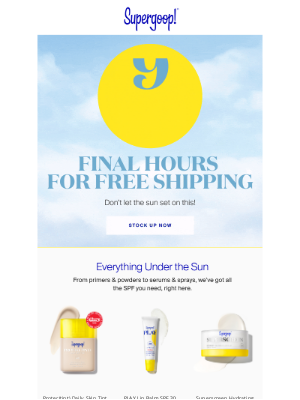 Supergoop! - Last chance for SPF shipped FREE ⌛️