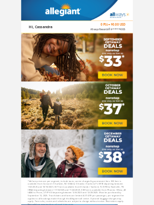 Allegiant Air - Nonstop from $33 - Explore Fall Escapes