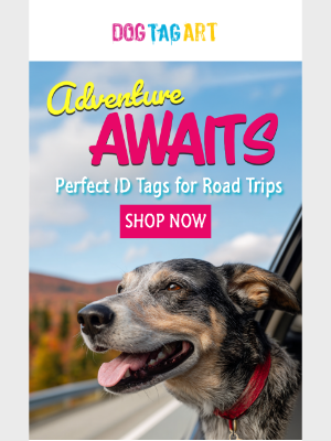 Dog Tag Art - Hit the Road in Style: Travel-Themed Pet Tags for Your Adventurous Pup!