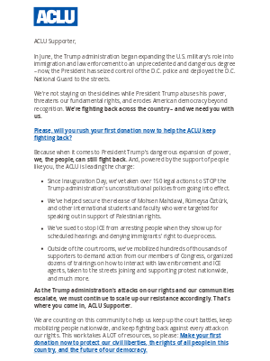 ACLU - President Trump is eroding our democracy