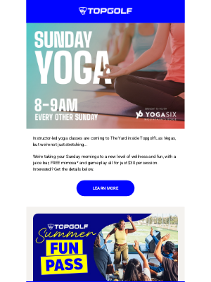 Topgolf - RSVP for Sunday Yoga @ The Yard 🧘⛳️