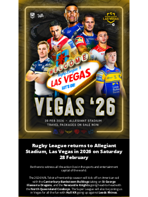 NSW Rugby League (Australia) - 2026 Rugby League in Las Vegas | Direct Charter Flights & Travel Packages On Sale Now ✈️