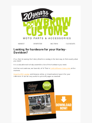 Lowbrow Customs - Colony Machine 🌎 World-Famous Harley Hardware Since 1969 🇺🇸