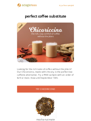 Adagio Teas - new: Chicoriccino (coffee substitute)