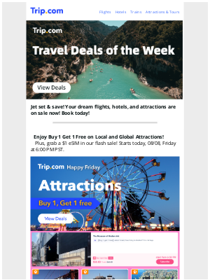 Trip Network - Unlock $100 Off Flights + BOGO Attractions