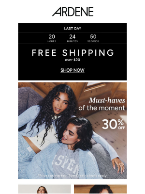 Ardene (Canada) - LAST CHANCE: FREE SHIP OVER $20 🚨