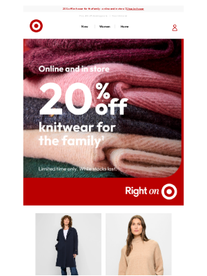 Target (Australia) - 20% off knitwear for the family!