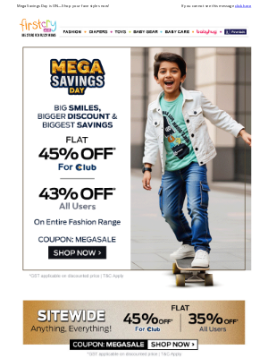 FirstCry (India) - 🔥 Flat 43% OFF—The Biggest Savings Just Landed! 🛍️💥