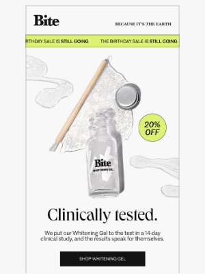 Bite Toothpaste Bits - 91% said this about our Whitening Gel.