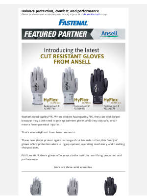 Fastenal - We have to hand it to Ansell…