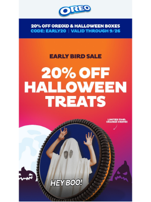 Oreo - Early Bird Halloween Sale: 20% Off Spooky Treats 🎃